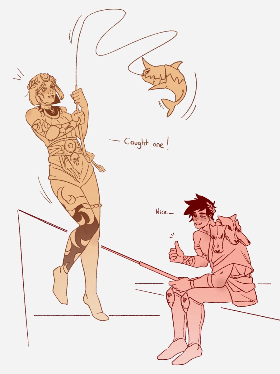 g0zdetalksz's tweet image. sibling bonding activities: fishing
#hades2 #melinoe #zagreus