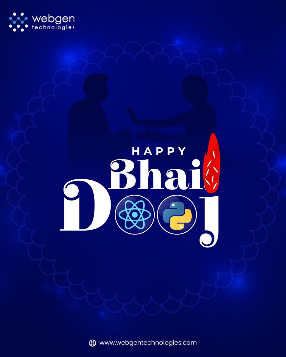 Webgentweet's tweet image. Let’s celebrate the bond that inspires trust, support and growth, just like the perfect code between creativity and technology. 💻✨

We honor every partnership built on care, collaboration and commitment.

Happy Bhai Dooj! 💙

#BhaiDooj2025 #WebgenTechnologies #FestiveVibes