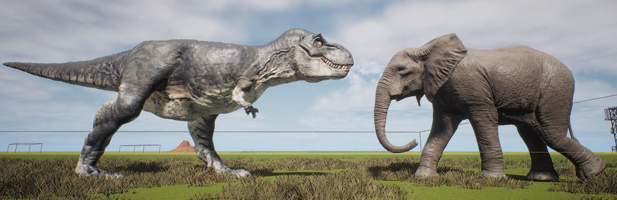 ProjectHunt2022's tweet image. Who’s the real king? 🦖 vs 🐘

PROJECT HUNT — an arcade-leaning hunting FPS.
Halloween limited: a T.Rex roams the Savanna for 7 days.

Pick a side and tell me why!

#ProjectHunt #IndieGame #HuntingGame #HalloweenEvent #TRex #Dinosaur #Elephant #Savanna #PCGaming #GameDev #UE4