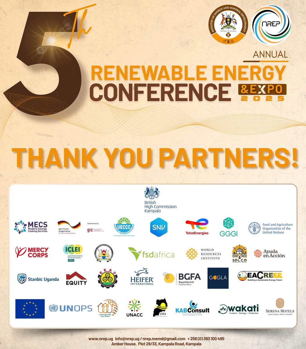 NREP_Uganda's tweet image. #REC25 was concluded on a high note yesterday at the Kampala Serena Hotel.
The event convened over 2000 stakeholders to discuss the advancement Uganda’s renewable energy transition.
A huge THANK YOU to all delegates & most especially #REC25 partners for the active participation…