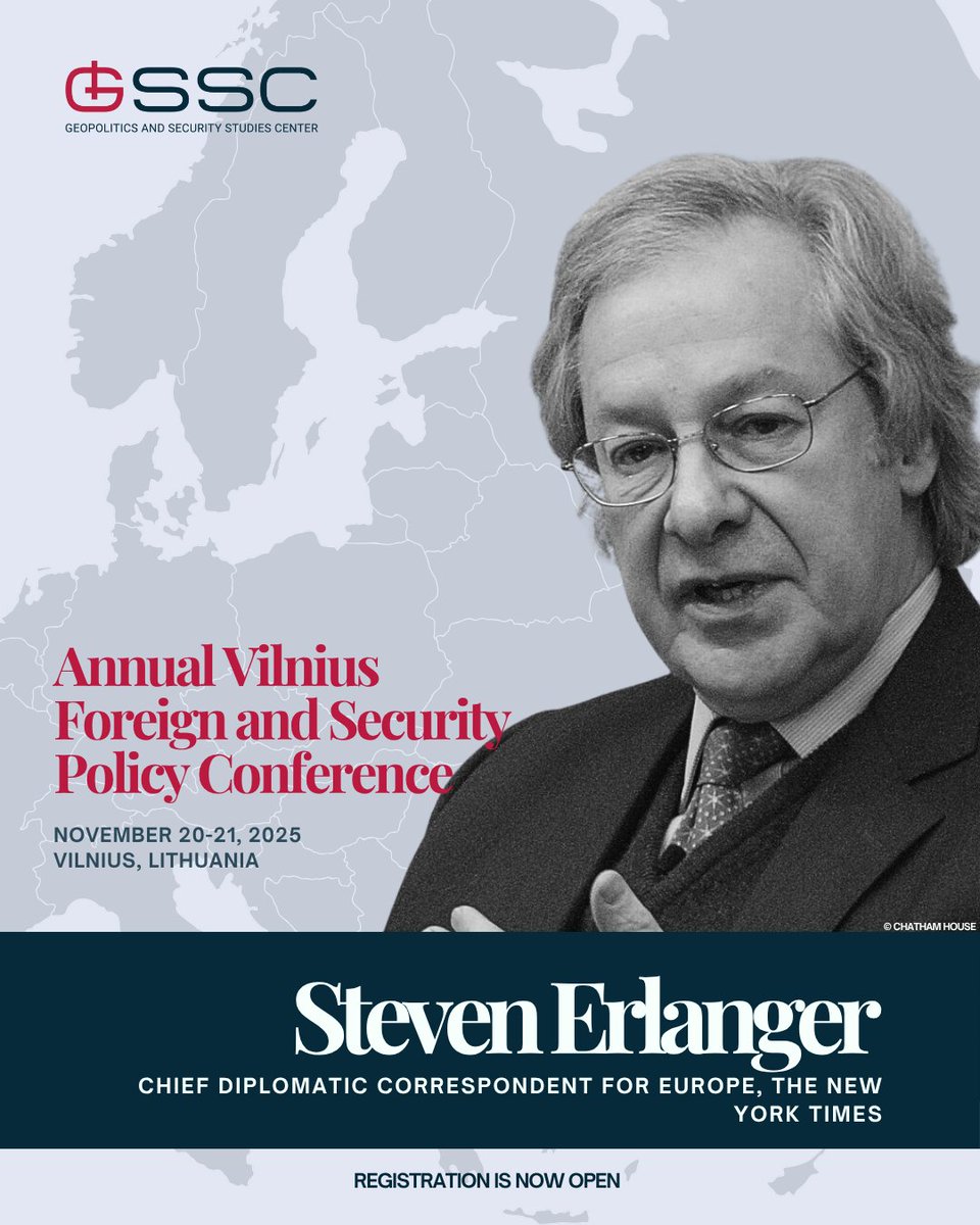 Geopolitics and Security Studies Center (@gssc_lt) on Twitter photo Where diplomacy meets the headlines.📰
<a href="/StevenErlanger/">Steven Erlanger</a>, Chief Diplomatic Correspondent for Europe at <a href="/nytimes/">The New York Times</a> is an experienced journalist with unparalleled access to Europe’s political and diplomatic shifts. At the conference, he will offer a front-row perspective on Where diplomacy meets the headlines.📰
<a href="/StevenErlanger/">Steven Erlanger</a>, Chief Diplomatic Correspondent for Europe at <a href="/nytimes/">The New York Times</a> is an experienced journalist with unparalleled access to Europe’s political and diplomatic shifts. At the conference, he will offer a front-row perspective on
