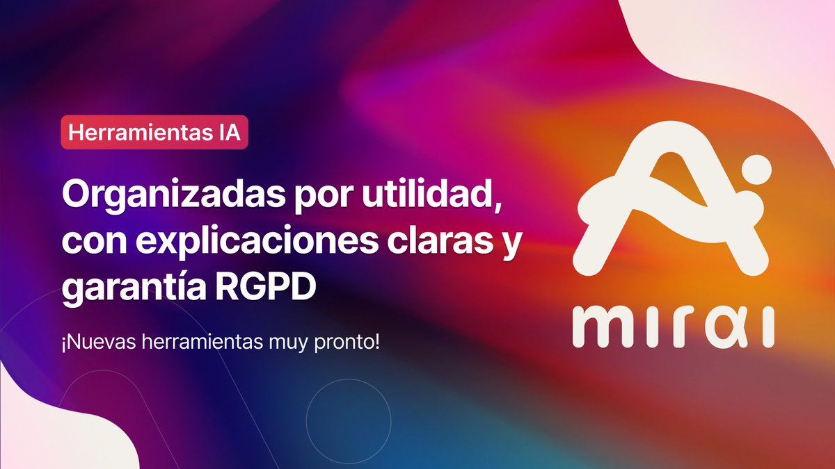 🔐 ¿Quieres aplicar la IA en el aula con seguridad?

Entra en la sección de 🧰 Herramientas de IA de MIRAI: organizadas por utilidad, con descripción, si son Freemium y si cumplen la RGPD ✅.
👉 mirai.l3tcrafteducacion.com/herramientas-ia

👀 ¡Y habrá más pronto!

#MIRAI #IAenEducación