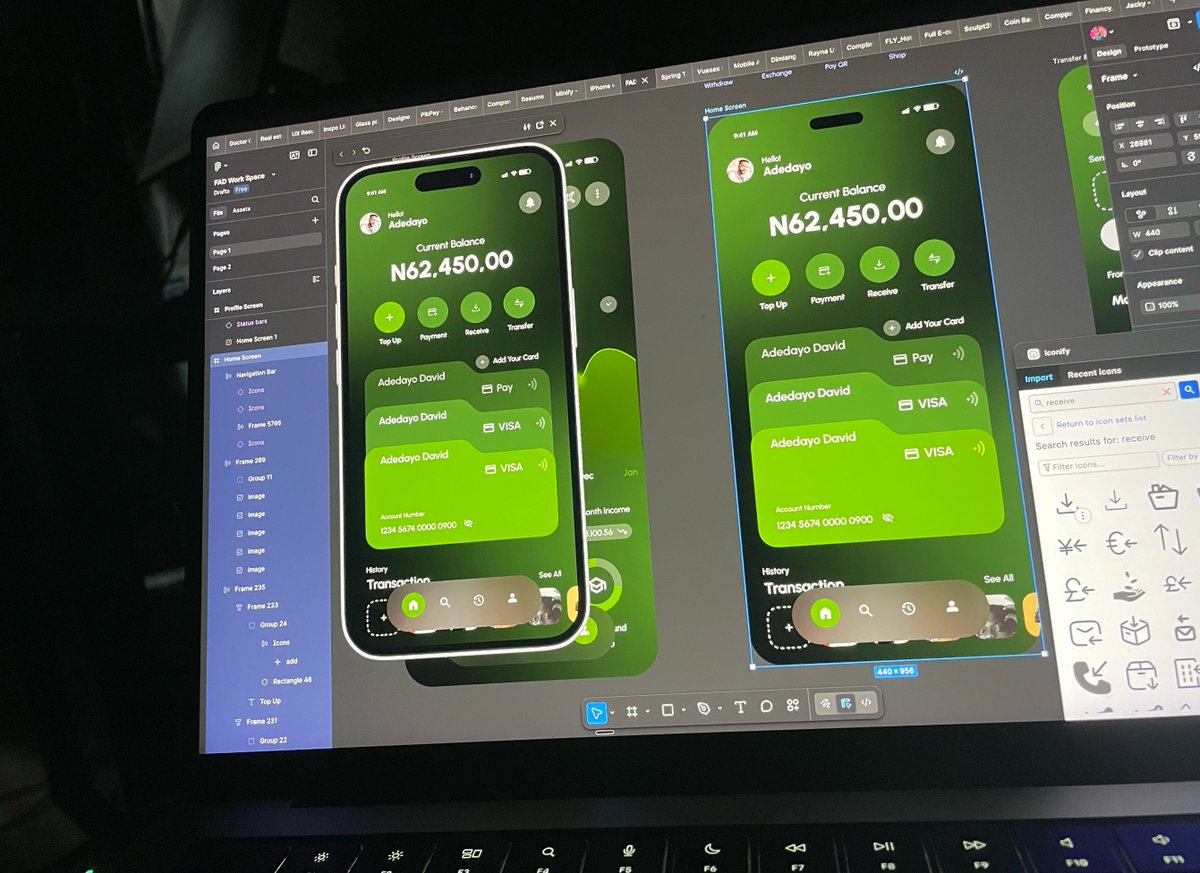 fadideas's tweet image. Money should feel easy, not overwhelming. 💳💚

Day 4 of my #7DaysUIDesignChallenge is all about clarity and control.

Check balances, make payments, and add cards seamlessly, all in one clean fintech home screen.

#UIDesign #FintechDesign #UIUXDesign #productdesign