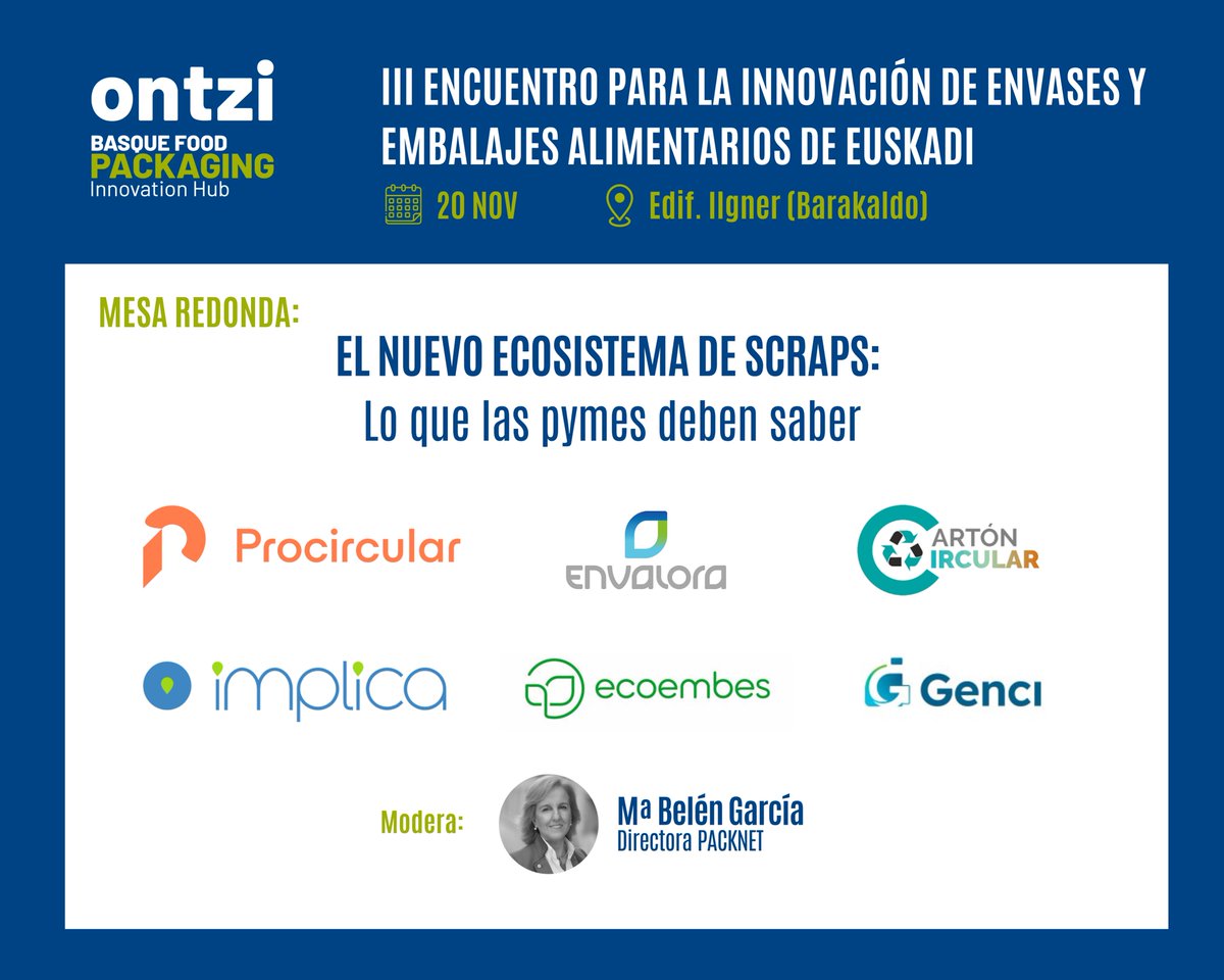 BasqueFoodClust's tweet image. 📢 #SCRAP-en ekosistema berria: ETEek jakin behar dutena➡️ #ontzi III. Topaketa
🗓️ Azaroak 20

🗣️Mahai-ingurua: @Carton_Circular,   @ecoembes, @Envalora_es, @Genci_EC, #IMPLICA, @ProcircularS eta @Packnet_

➕ontzihub.com/eu/evento/elik…

@ELIKA_Fundazioa @itsaslurraEJGV