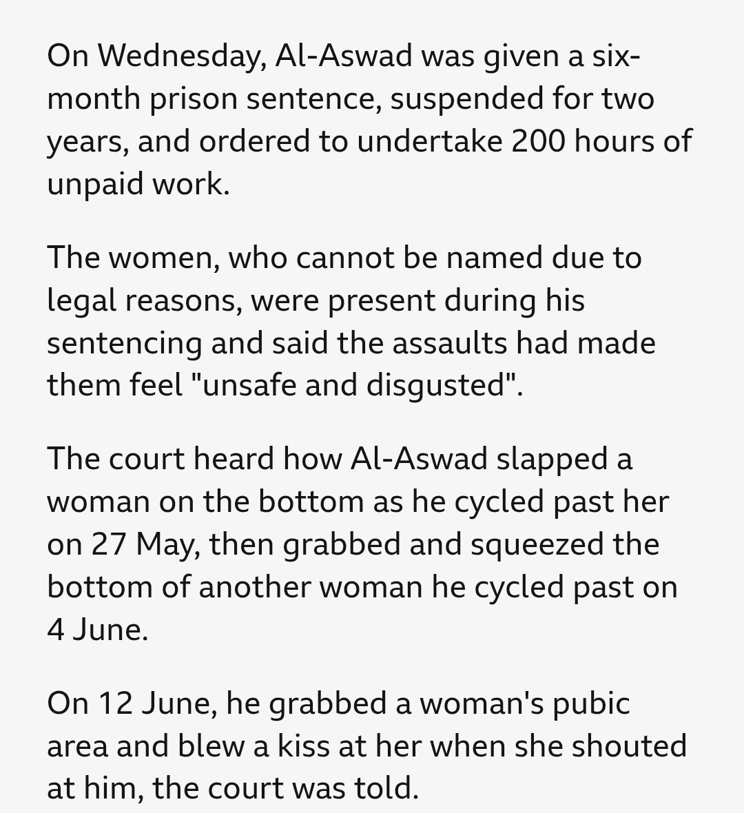 Obviously this is the sort of pattern of crimes of increasing severity that can culminate in something really horrible. Then people will say "this could have been prevented"