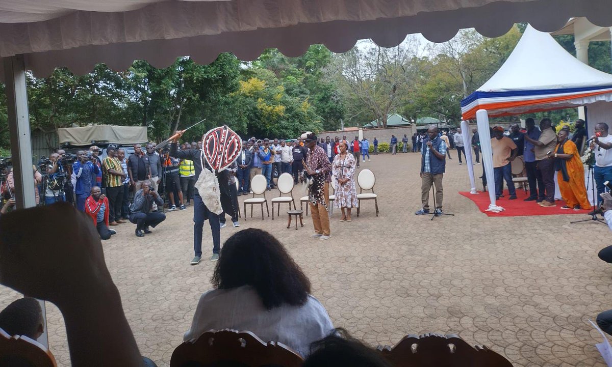 CrystalAsige's tweet photo. So proud to be with family and loved ones in Opoda Farm, celebrating Raila Odinga Jr’s Nyasi Mar Sidho ceremony. 

Raila Jr. is being installed as the new head of the Odinga homestead, followed by his Tero Buru in Kango Ka - Jaramogi gravesite. #Jowi https://t.co/1KTGdWCF3F