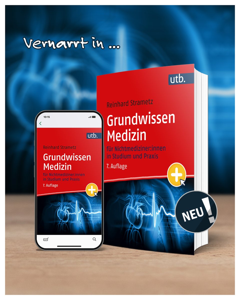 NEU! "Grundwissen Medizin" für Nichtmediziner:innen in Studium und Praxis. Mit eLearning-Kurs. In der Neuauflage ein unverzichtbarer Ratgeber für alle, die sich in #Studium und #Praxis mit dem #Gesundheitssystem und der #Medizin beschäftigen:
utb.de/doi/10.36198/9…

#uvkverlag