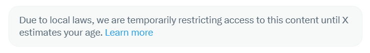 TechLab_UK's tweet image. Why is @X still doing this? I gave them my ID when I signed up for Blue (Premium) a long time ago and they are still trying to "Estimate" my age?
You don't need to estimate it, you know what it is!
@elonmusk ☝️