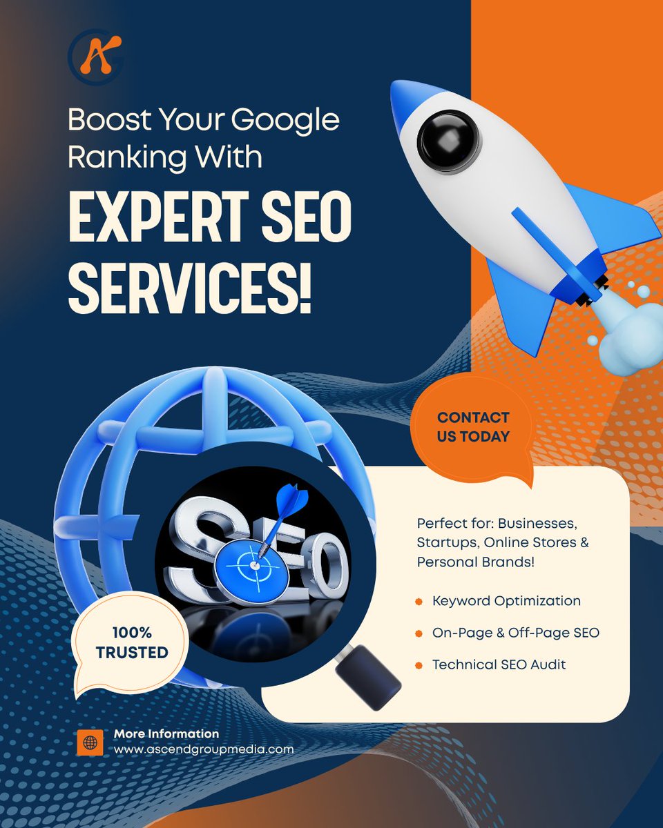 ascendmediateam's tweet photo. Want to Rank Higher on Google? 📈

Here’s what actually moves the needle:

✅ Keyword Optimization
✅ On-Page &amp; Off-Page SEO
✅ Backlinks From Trusted Sources
✅ Technical SEO fixes

If your site isn’t showing up where it should, it’s not Google’s fault , it’s your SEO. https://t.co/uj91AYa448
