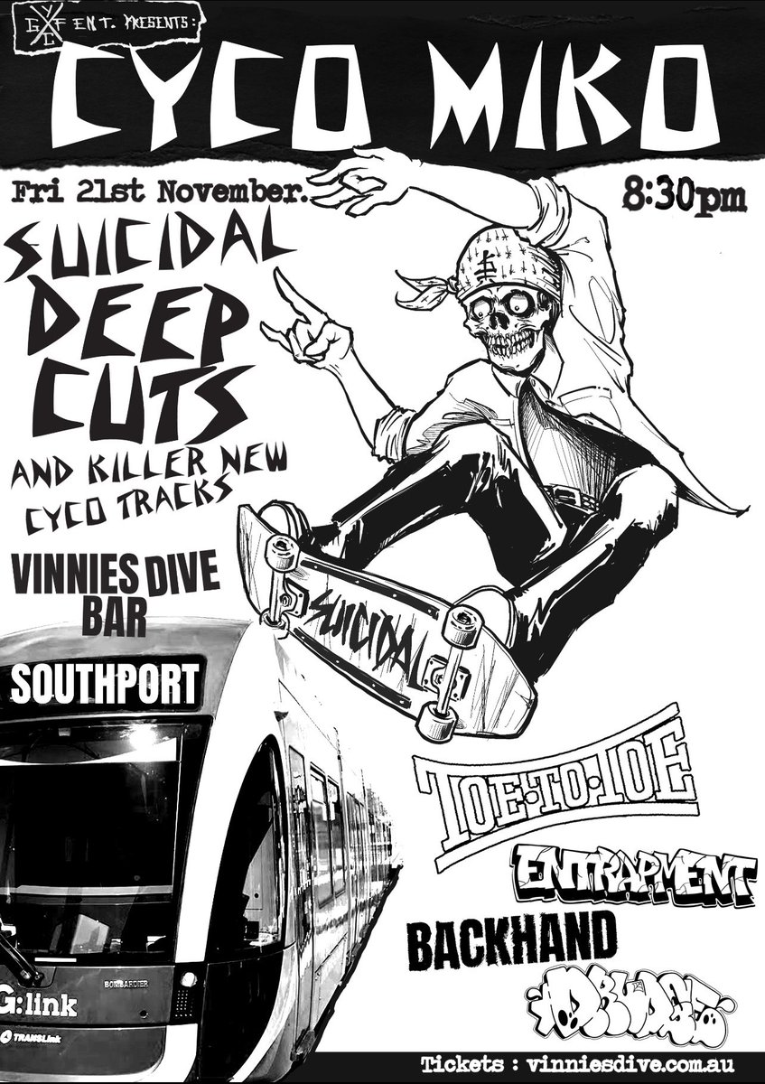 Playing a little show in Queensland. Tickets are near gone ! Get onto it. <a href="/OFFICIALSTIG/">SUICIDAL TENDENCIES</a>