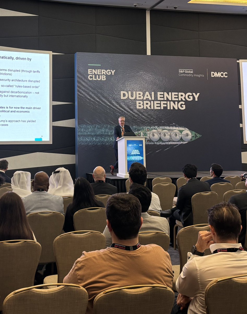 Our Dubai Energy Briefing is underway kicking off talking about tariffs, sanctions, geopolitics and the impact on the markets @SPGCIOil