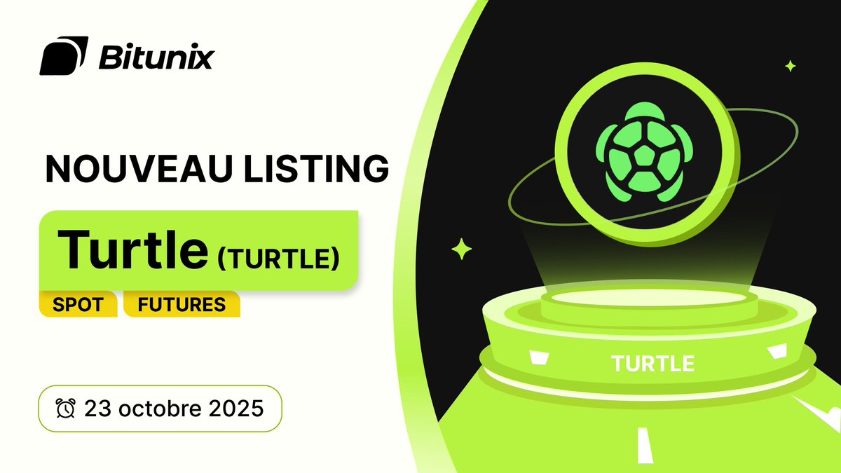 BitunixFR's tweet image. 📣 Le trading de $TURTLE @turtledotxyz est désormais disponible sur Bitunix !
🚀 Trading Spot
short.bitunixads.com/sswc0RrZ
🔥 Trading Futures
short.bitunixads.com/p4WmtagC
ℹ️ Plus de détails
short.bitunixads.com/XSs3KJ2E