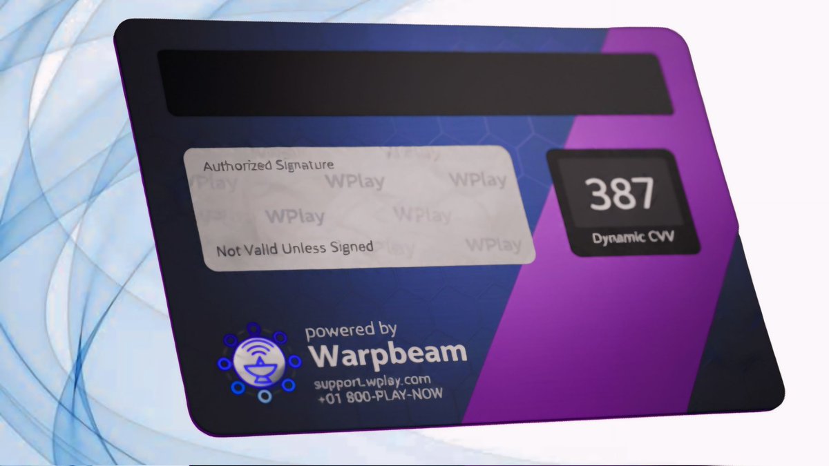 iamAnyagaraG's tweet photo. Here's my top notch Secure @WarpBeam_io card, Designed with Empathy. It is modern and futuristic. 

The design reimagines a credit card not just as a tool, but as a trusted companion. It blends a stunning, blue and purple color-shifting aesthetic with intuitive security that actively protects your peace of mind.

Key features speak for themselves:
· A color-shifting surface that's beautiful and secure.

· Discreet, light-reactive ink that shields your details from prying eyes.

· A self-renewing security code(Dynamic CVV) that defeats online fraud.

Every element is crafted to make the user feel safe and stylish, perfectly reflecting the innovative promise of Warpbeam.
#WPlaycard