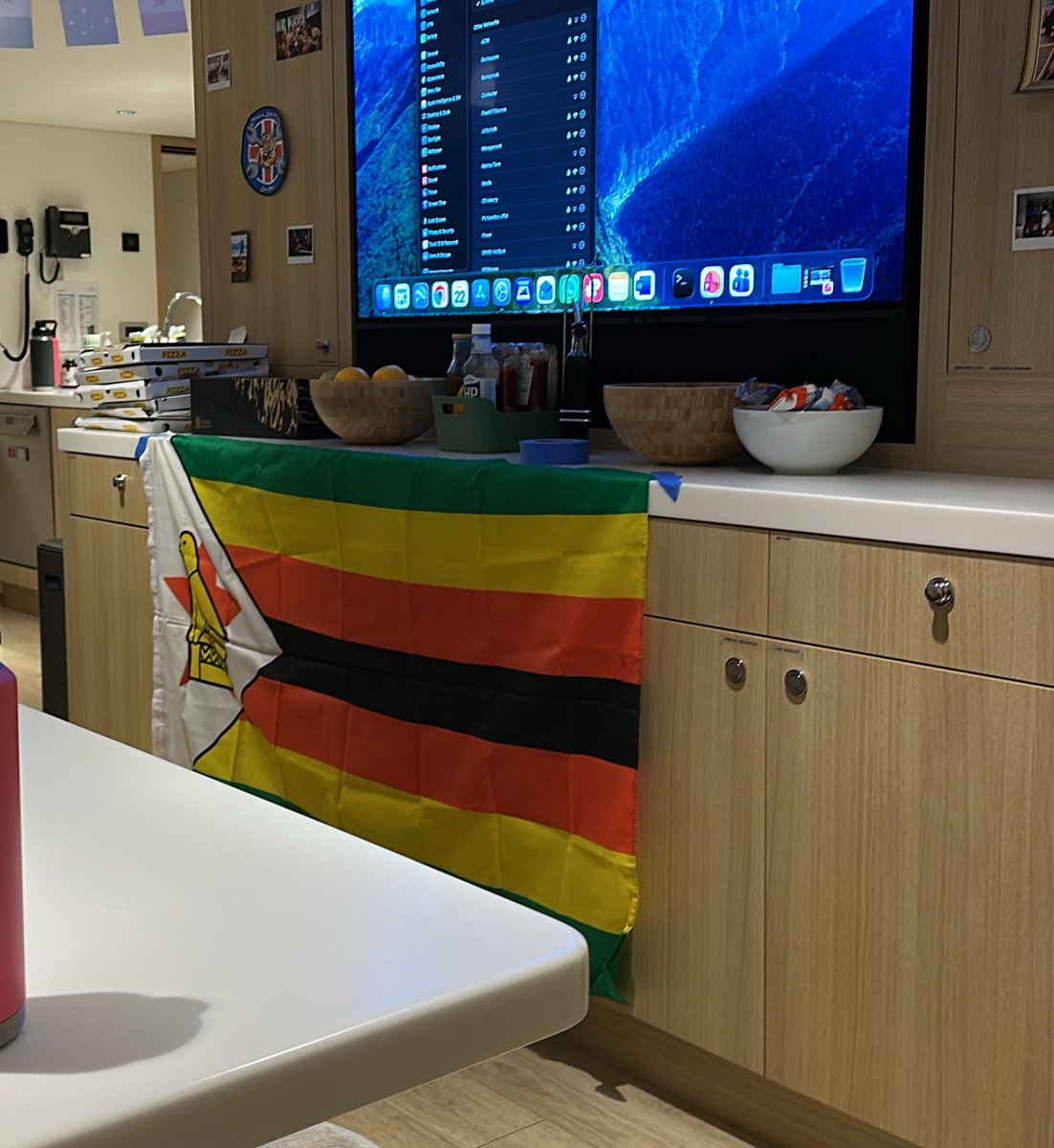 Decided to add some decoration at the office after Zimbabwe’s win over Afghanistan yesterday🇿🇼
