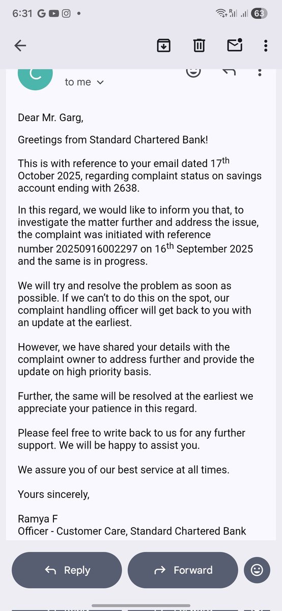 rahul4love22's tweet photo. @StanChartIN So on Wed i got call, assured 3 days funds will be transferred now again another mesg today asking for 03 more days , this is happening from several months, this means u dont do what u say

I doubt intention of your bank, your customer service cell is spoiling your goodwill. https://t.co/XDFRZnAZLG