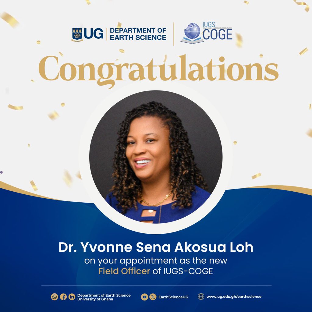 Congratulations, Dr. Yvonne S.A. Loh!

This is indeed a testament of your tireless efforts &amp; commitment to promoting geoscience literacy worldwide.

We wish you great success &amp; look forward to your contributions to making geoscience knowledge accessible to all.

#EarthScienceUG