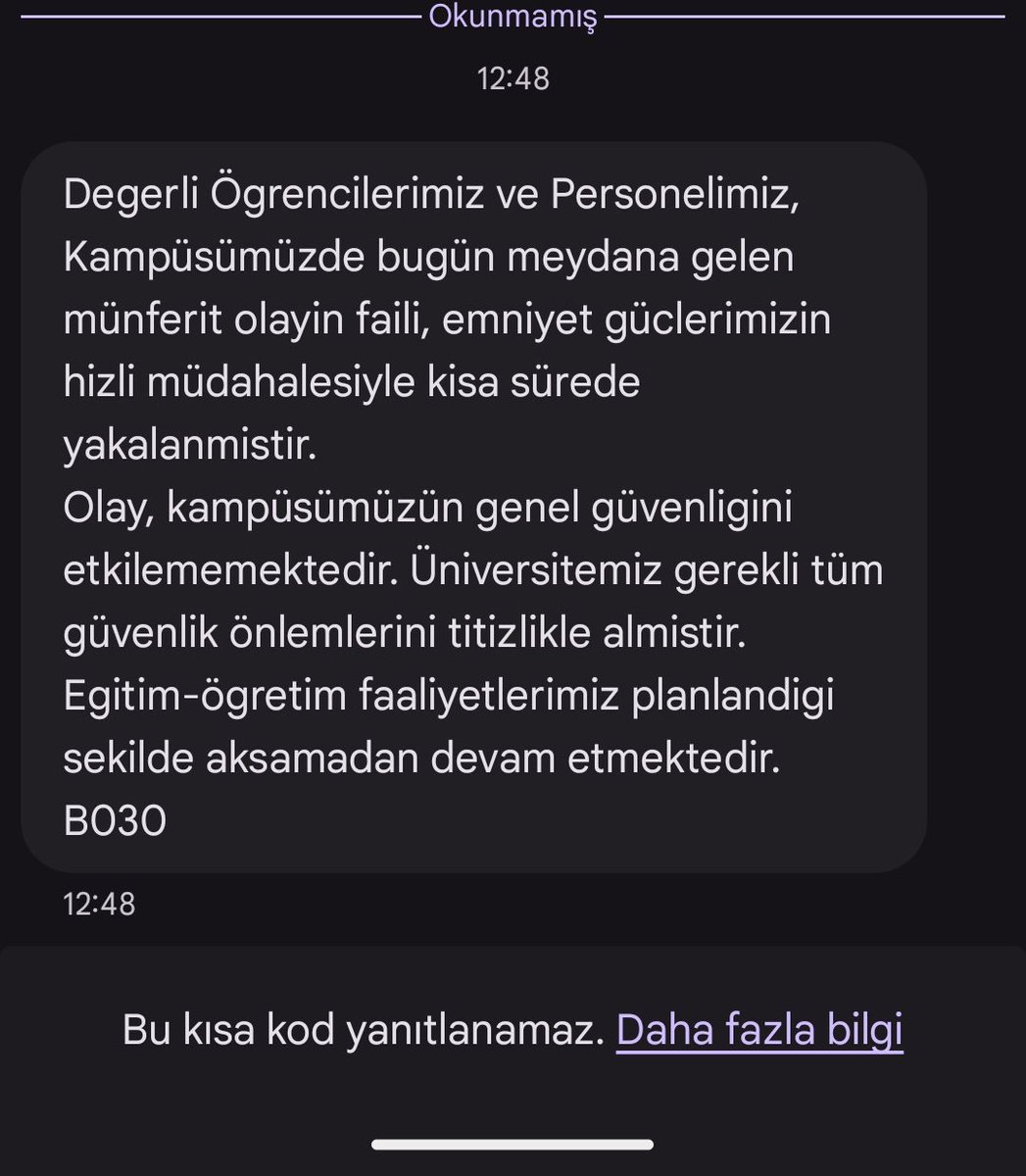 kampüste öldürülmüş ne demek güvenliğimizi etkilememektedir dalga mı geçiyorsunuz siz?