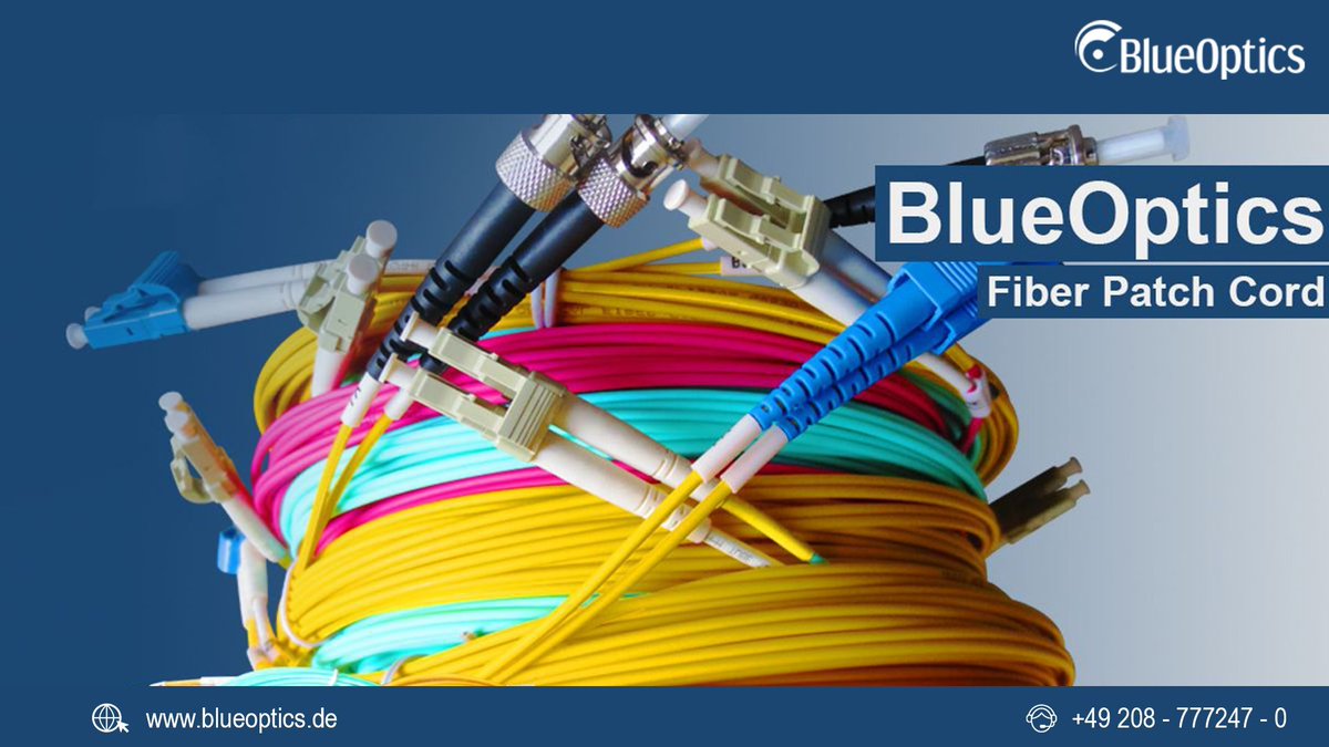 CBOGmbH's tweet image. Everything you need - now and here with BlueOptics! Take a look at our #BlueOptics #FiberPatchCables #Singlemode and #Multimode and let us convince you. 

Click here for more information 👉 blueoptics.de/fiber-optic-pa…