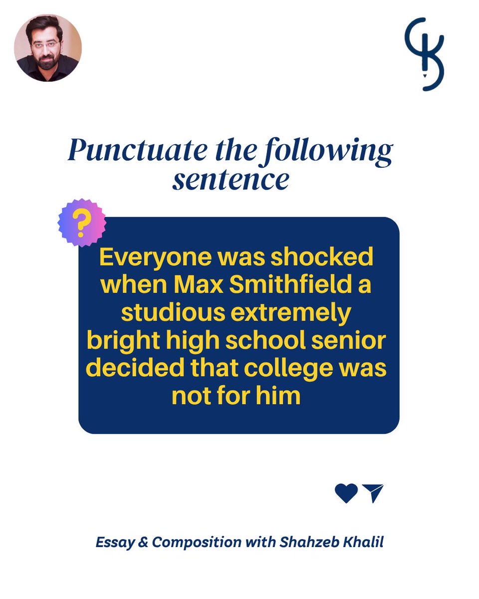 ShahzebKhalil's tweet image. 📝 Punctuation matters! Can you spot the correct one? Take this punctuation quiz and test your grammar sense! ✨

 #EnglishQuiz #PunctuationMatters