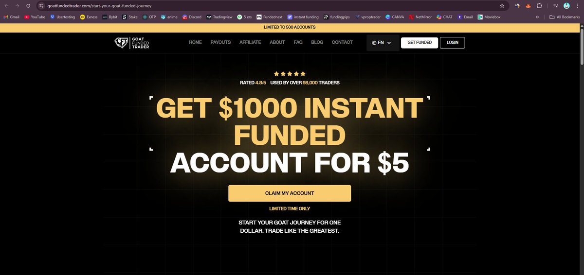 joginder_pro's tweet photo. #goatfunded #fundedtrader #ForexTrader 
Get Instant 1000$ account just only on 5$ https://t.co/iQARfbe3fS