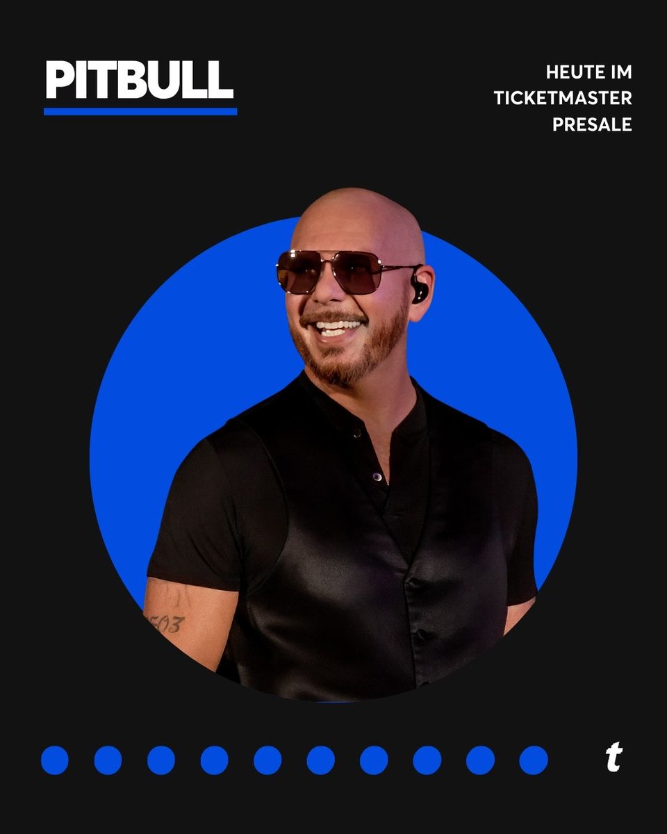 Mr. Worldwide aka Pitbull kommt nächstes Jahr wieder nach Deutschland! 🌍😍

Tickets findet ihr ab JETZT im Ticketmaster Presale: bit.ly/3CpKCc6
