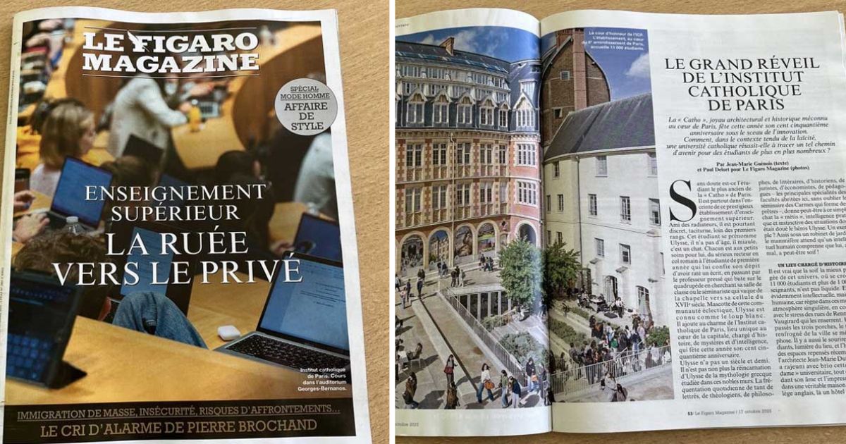 icp_officiel's tweet photo. Merci au @FigaroMagazine_ pour ce dossier exceptionnel « Le grand réveil de l’Institut Catholique de Paris », à l'occasion des 150 ans de l'ICP! https://t.co/Ucv9SEhLSX