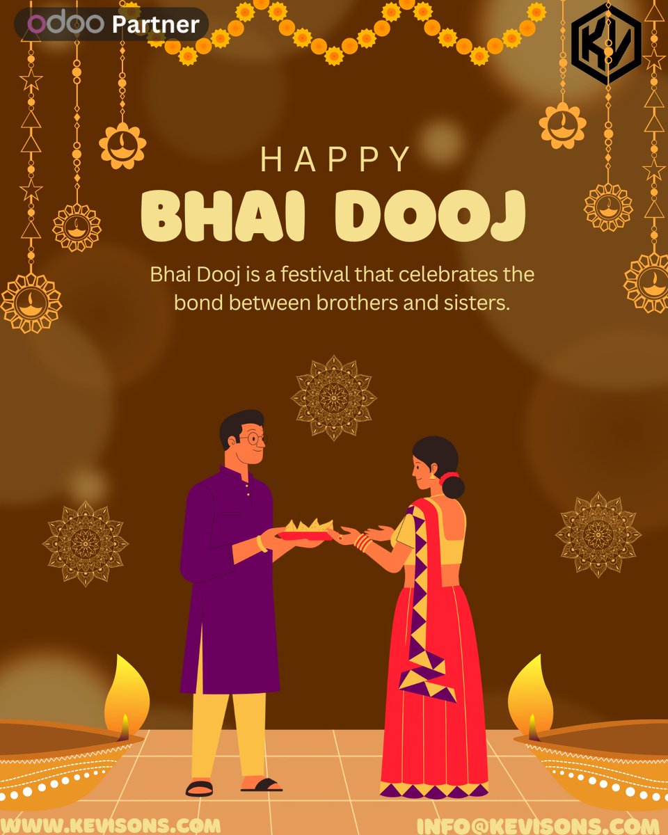 Kevisons_'s tweet photo. This #BhaiDooj, we celebrate the bond of trust, strength &amp; support — just like the relationships we build at Kevisons. 💫

Wishing everyone prosperity, success &amp; togetherness today and always.

🌐 https://t.co/R2v6b4Vvc7
📧 info@kevisons.com

#HappyBhaiDooj #Kevisons #Odoo https://t.co/O9Cnl64FOk