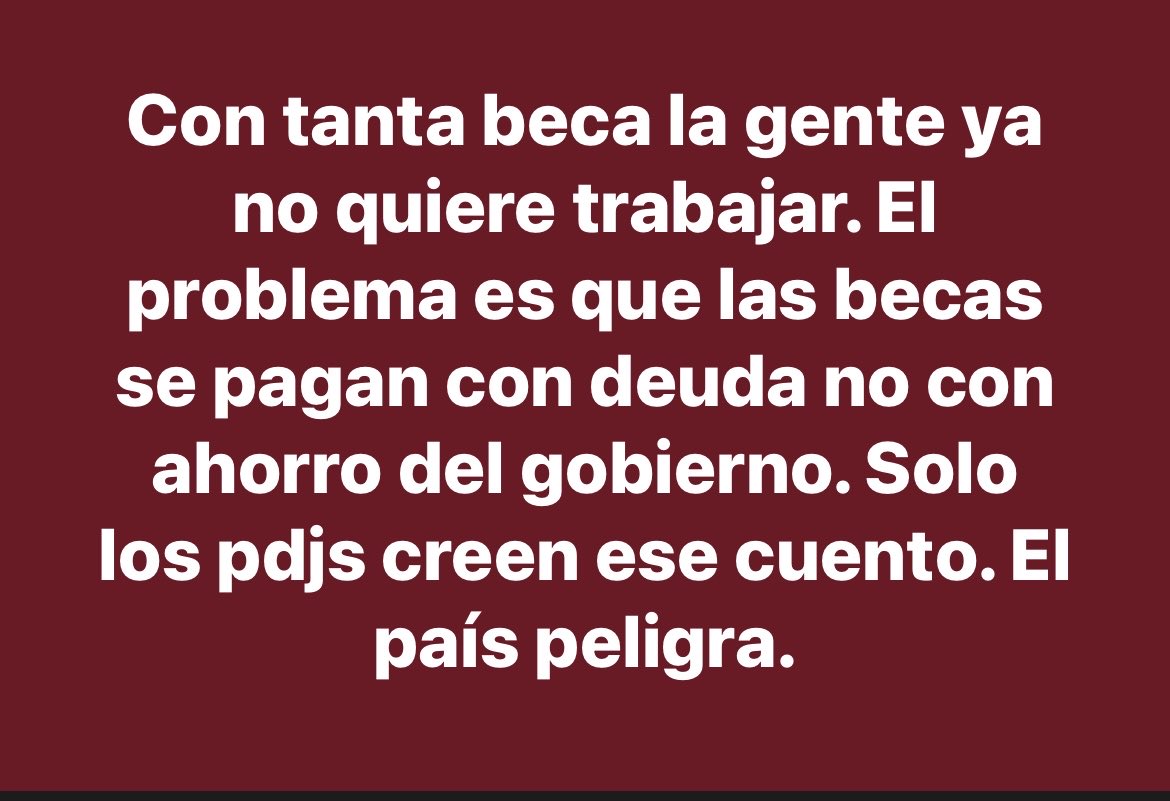 Las becas no son malas, pero hay que ganártelas, a excepción de la del adulto mayor hayan o no hayan trabajado, ya sabes tú si es un apoyo o es tu necesidad, puedes ser buen deportista , buen estudiante, buena persona, y si las combinas todas yo creo un Michael Phelps!