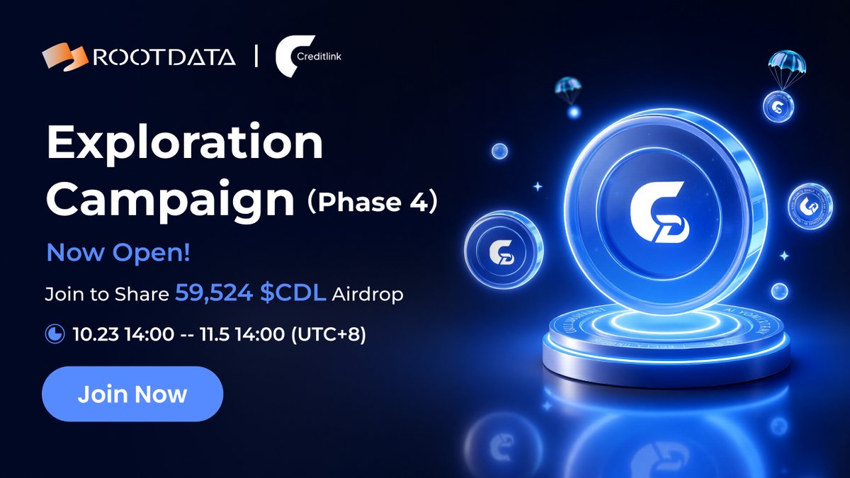 RootDataCrypto's tweet image. #RootDataxCreditlink
Campaign alert⏰
RootData X @creditslink — Exploration Campaign is underway!
Earn points by completing tasks and redeem for exclusive $CDL airdrops🪂
🌟 For RootData’s LV2/LV3 users only
💡 simple steps to earn:
• Follow @creditslink
• Join…