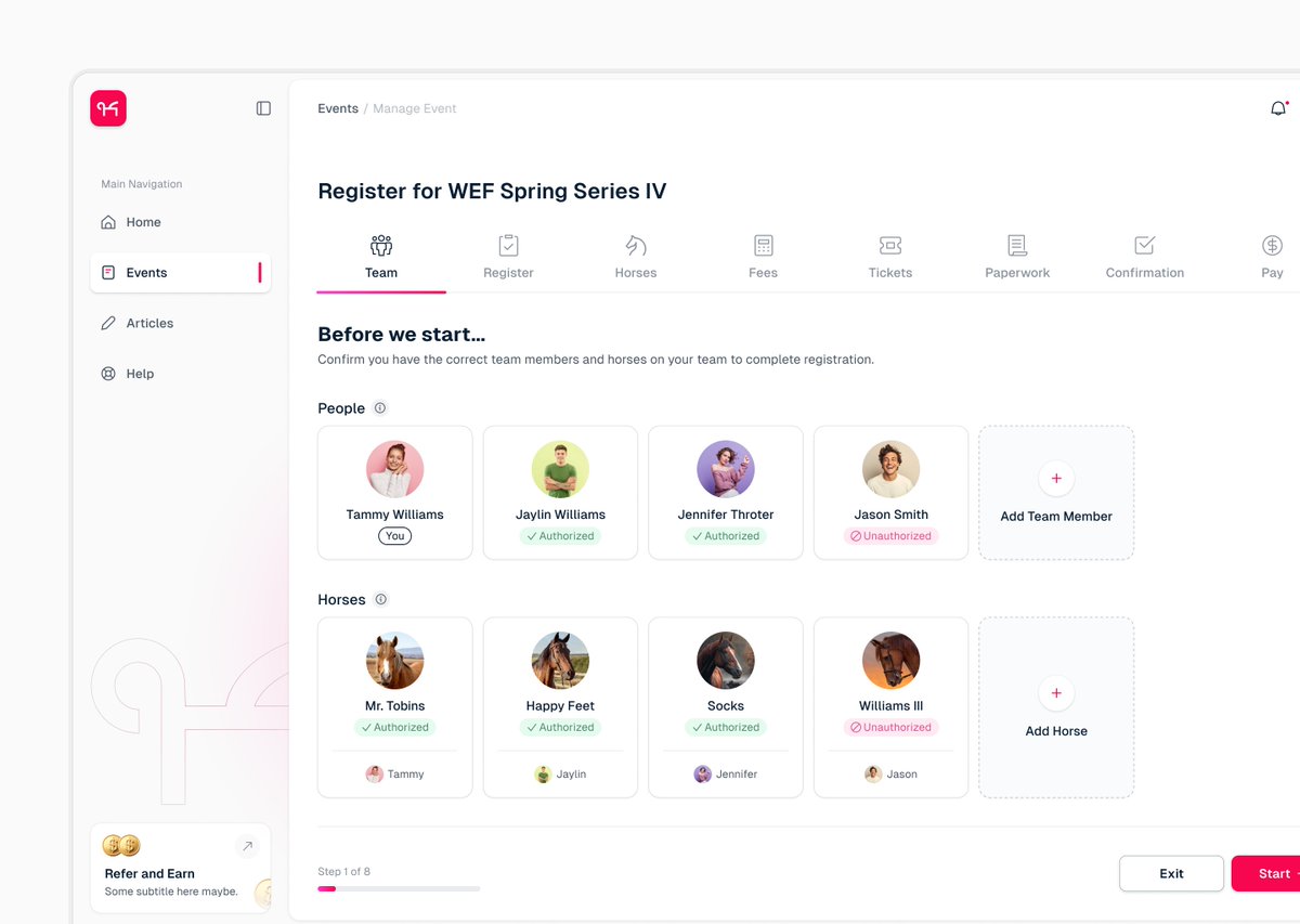 Team Registration Dashboard