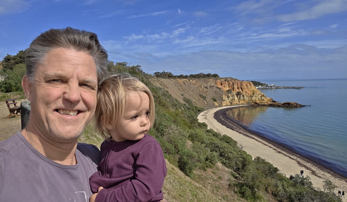 sparkpo's tweet photo. @gbrl_dick I'm 50, have a 2 year old, a 1 year old, working on #3 and then hopefully #4. As someone who never planned on marriage or children, I couldn't be happier. 

...and since I'm out for a walk you get a picture! https://t.co/18layzMwtX