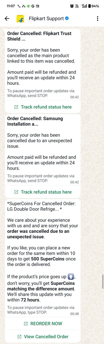 sv31786's tweet photo. @Flipkart made me wait 1 month for a refrigerator, only to cancel it saying damaged in transit. No compensation for the delay or hassle. This isn’t service — it’s negligence. Raising this with @ConsumerForum_In. #FlipkartFail #ConsumerForum #bigbilliondays2025 #FlipkartScam https://t.co/TmgT57FeeF