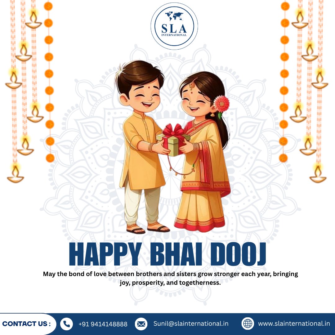 SLAinternationl's tweet photo. Celebrating the bond of love and care—wishing every sibling a joyful Bhai Dooj!

#happybhaidooj #bhaidooj2025 #bondoflove #siblingbond #festivaloftogetherness #familylove #traditionandculture #slainternational #prosperityandhappiness #festïveseason #brothersisterlove #India https://t.co/gdX2oeWmfZ