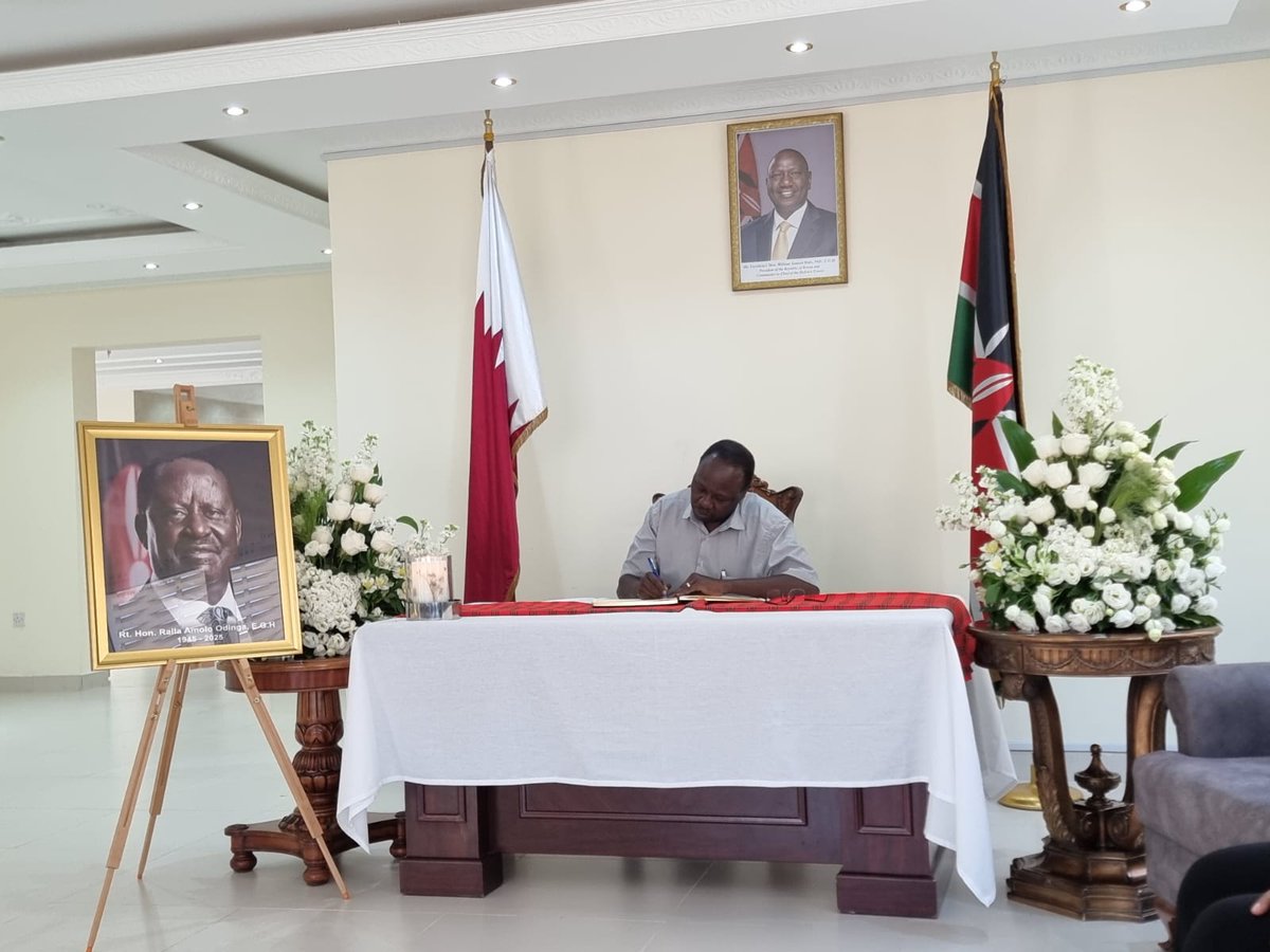While in Doha for the 25th Coordinating Committee Meeting of <a href="/theGCTF/">Global Counterterrorism Forum</a>, the Director General of <a href="/NCTC_Kenya/">NCTC Kenya</a>, Mr. Kibiego Kigen, signed the condolence book for the late Rt. Hon. Raila Amolo Odinga.

He joined Kenyans and friends of Kenya around the world in paying tribute to a