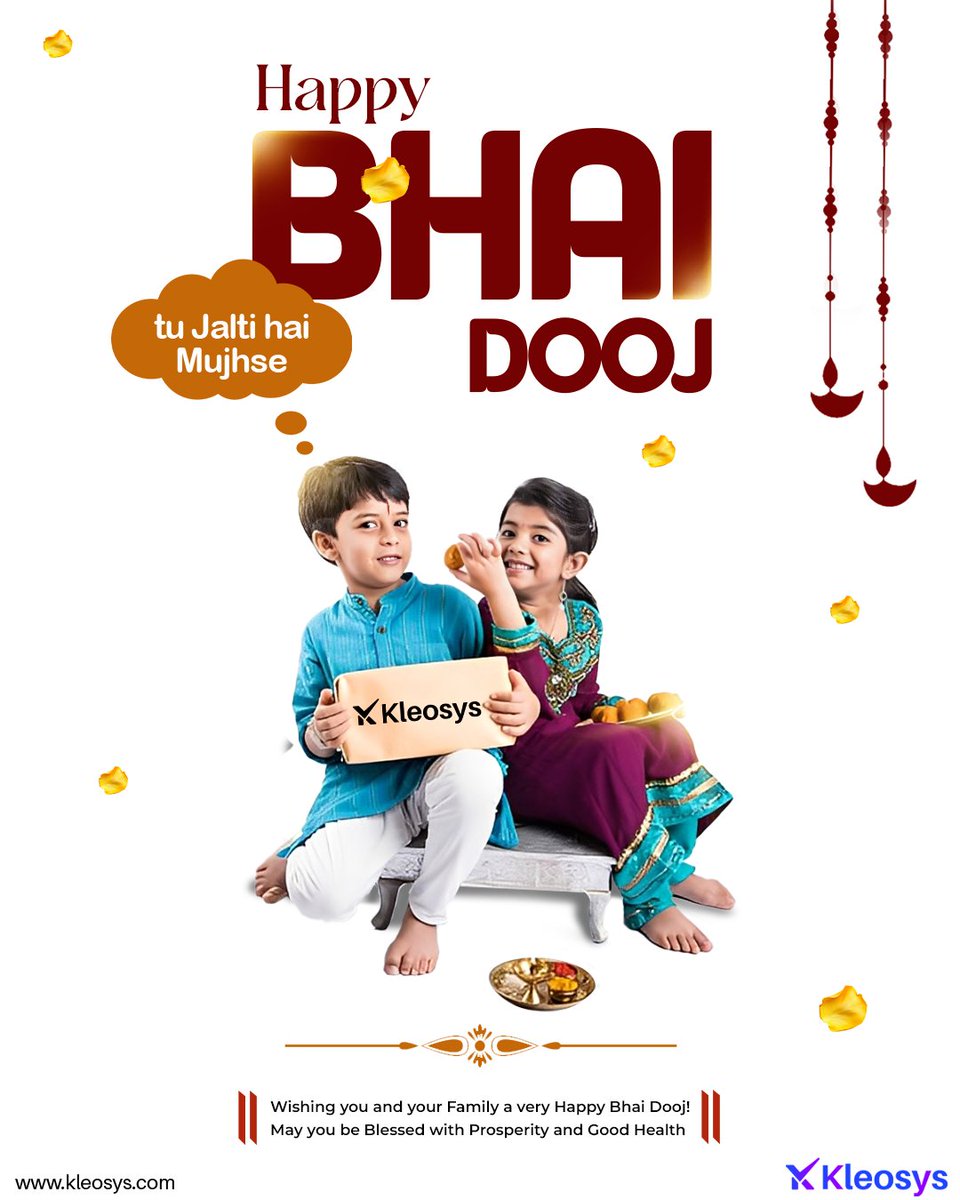 kleosys_global's tweet image. Celebrating the beautiful bond of love, laughter, and a little mischief!💫
On this Bhai Dooj,let’s cherish the connection that goes beyond words — filled with care, blessings,and endless memories. 
Wishing everyone a joyful and prosperous Bhai Dooj 🪔✨
#kleosys #happybhaidooj