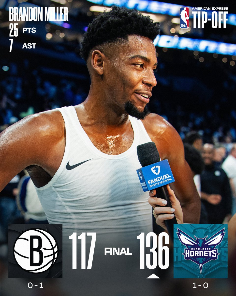 🏀 WEDNESDAY'S FINAL SCORES 🏀
Brandon Miller powers the @hornets to the opening-night home W!
LaMelo Ball: 20 PTS, 8 AST
Miles Bridges: 18 PTS, 11 REB