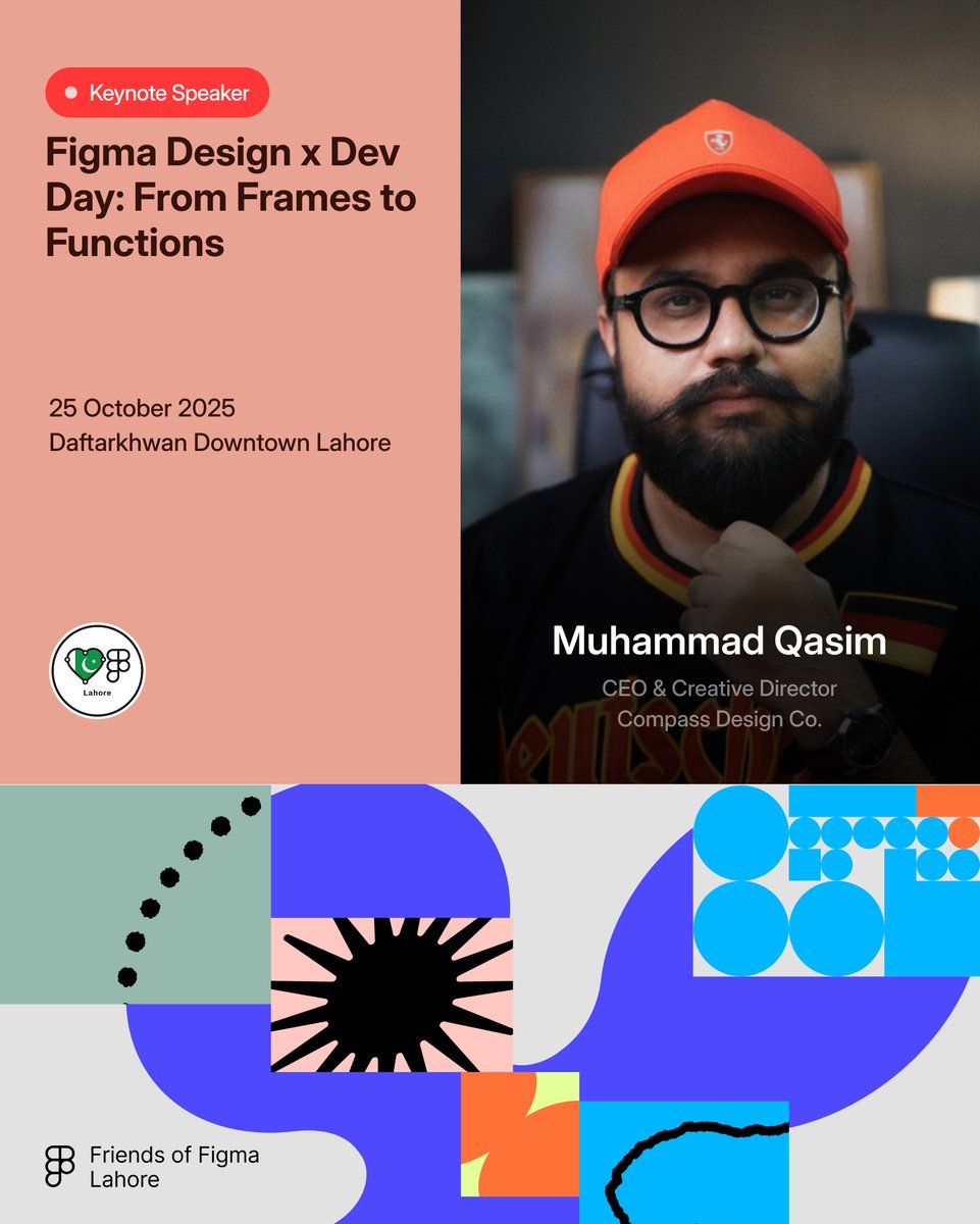 fof_lahore's tweet photo. Another Design Legend Joins the Stage!
Get ready to be inspired, @kasim_ux , Founder & Creative Director at Compass Design Co., is joining us at Figma Design x Dev Day!
RSVP at https://t.co/w9CkbbuXL7
#FriendsOfFigma #foflahore https://t.co/gFyVjmQ3zX