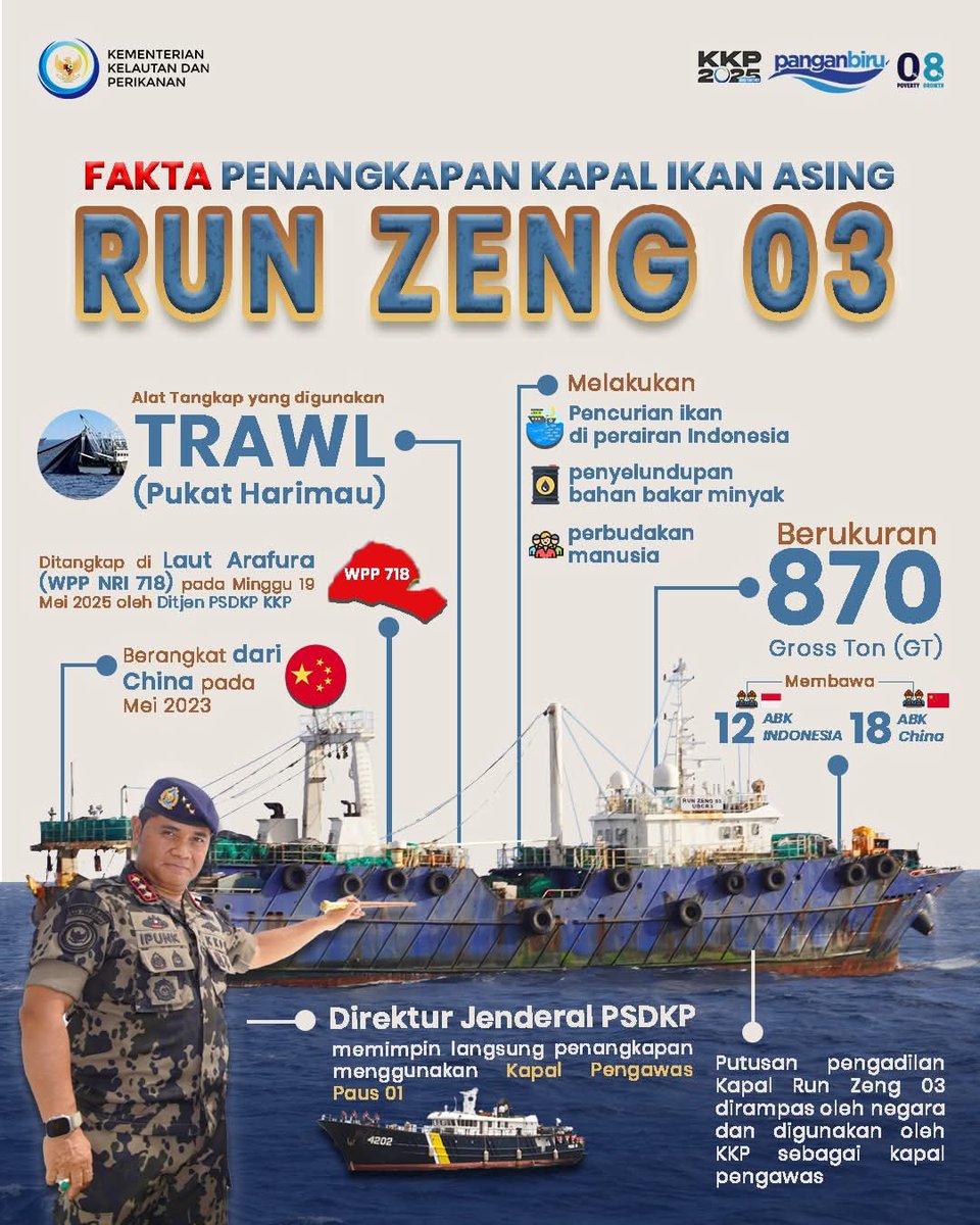 Penangkapan kapal Run Zeng 03 menjadi salah satu operasi besar yang dilakukan oleh Direktorat Jenderal PSDKP KKP, dipimpin langsung oleh Direktur Jenderal PSDKP menggunakan Kapal Pengawas Paus 01.