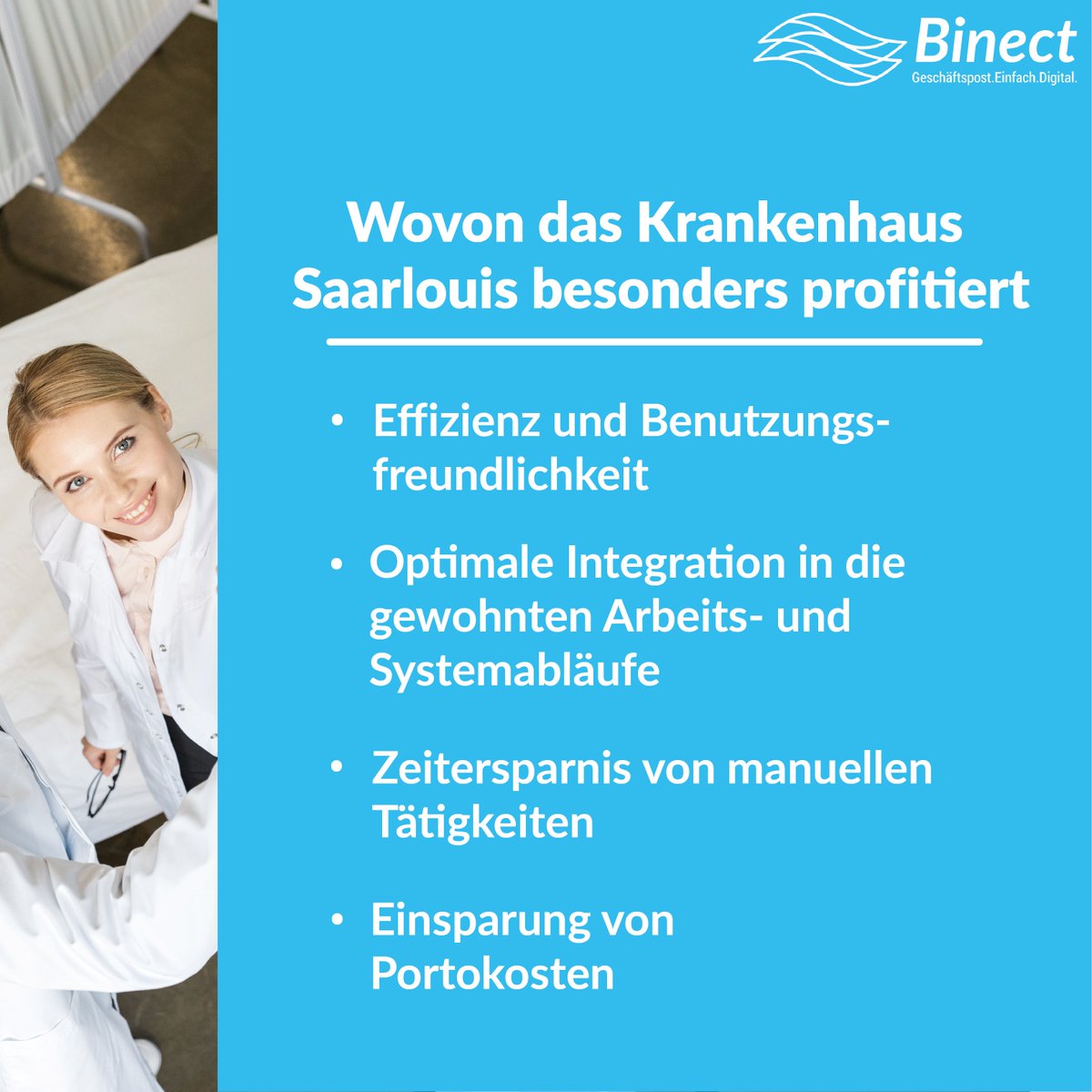 📄 Im Klinikum Saarlouis werden Arztbriefe direkt aus dem Krankenhausinformationssystem (KIS) versendet und ganz ohne Zwischenschritte. Das spart Zeit sowie Ressourcen. 

🔗 Jetzt mehr erfahren: binect.de/case-studies/a…
 
#BinectLösungen