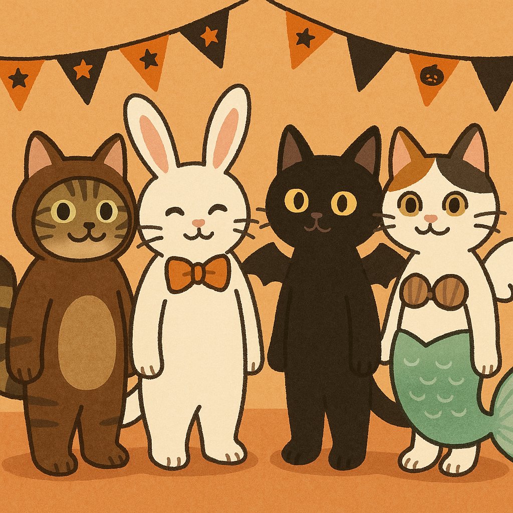 AIピクターズ今日のお題「仮装パーティー」
ハロウィンパーティー
#Aipictors #AIイラスト︎ #AIart #ねこ #猫