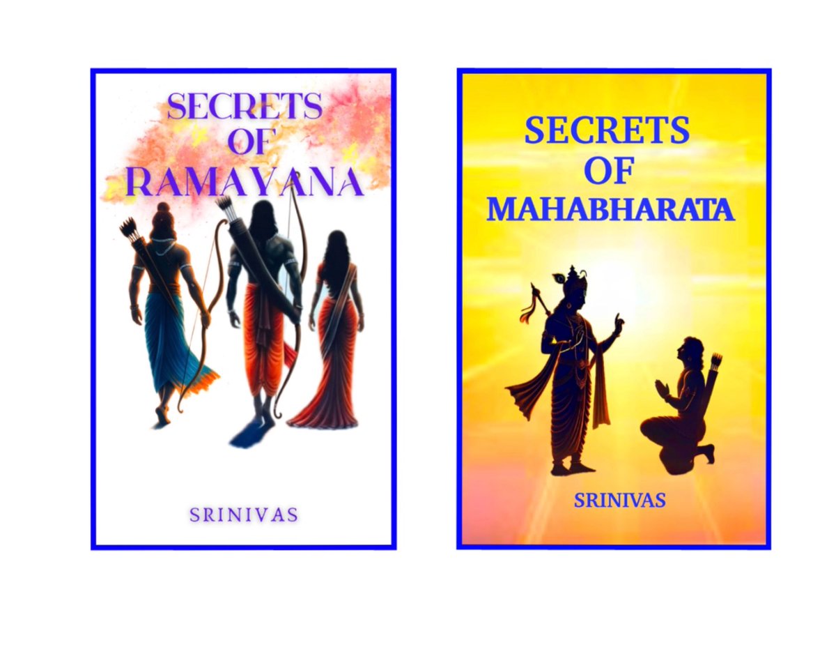 Srinivart's tweet photo. Secrets Of Ramayana &amp; 
Secrets Of Mahabharata
.
.
Now available on Amazon
.

#Ramayan #Mahabharat #Ramayana #Mahabharata #secretsoframayana #secretsofmahabharata #srinivas #yoga #spirituality #meditation #books https://t.co/TgeZob4jHr
