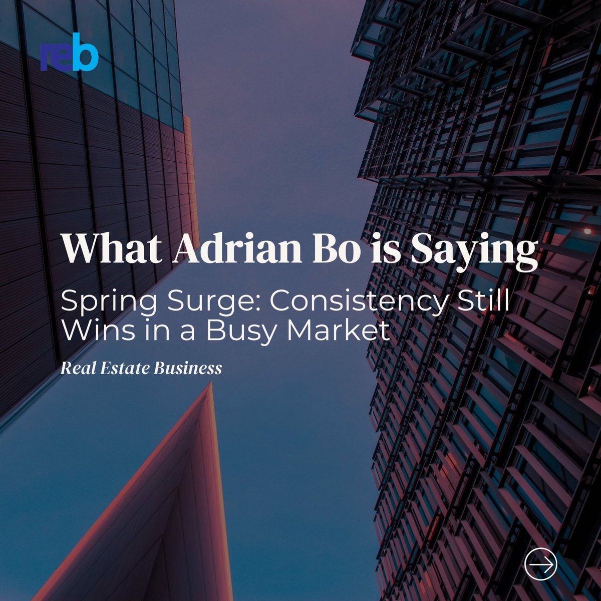 Adrian_Bo_1's tweet image. Thank you REB (Real Estate Business)….. What Adrian Bo is Saying? ✍️ 

‘’SPRING SURGE: CONSISTENCY STILL WINS IN A BUSY MARKET’’

#SuccessStrategies #WinningMindset #RealEstateSuccess #StayConsistent #SpringSurge #REB #ConsistencyWins #BusyMarket #AdrianBoSuperCoach