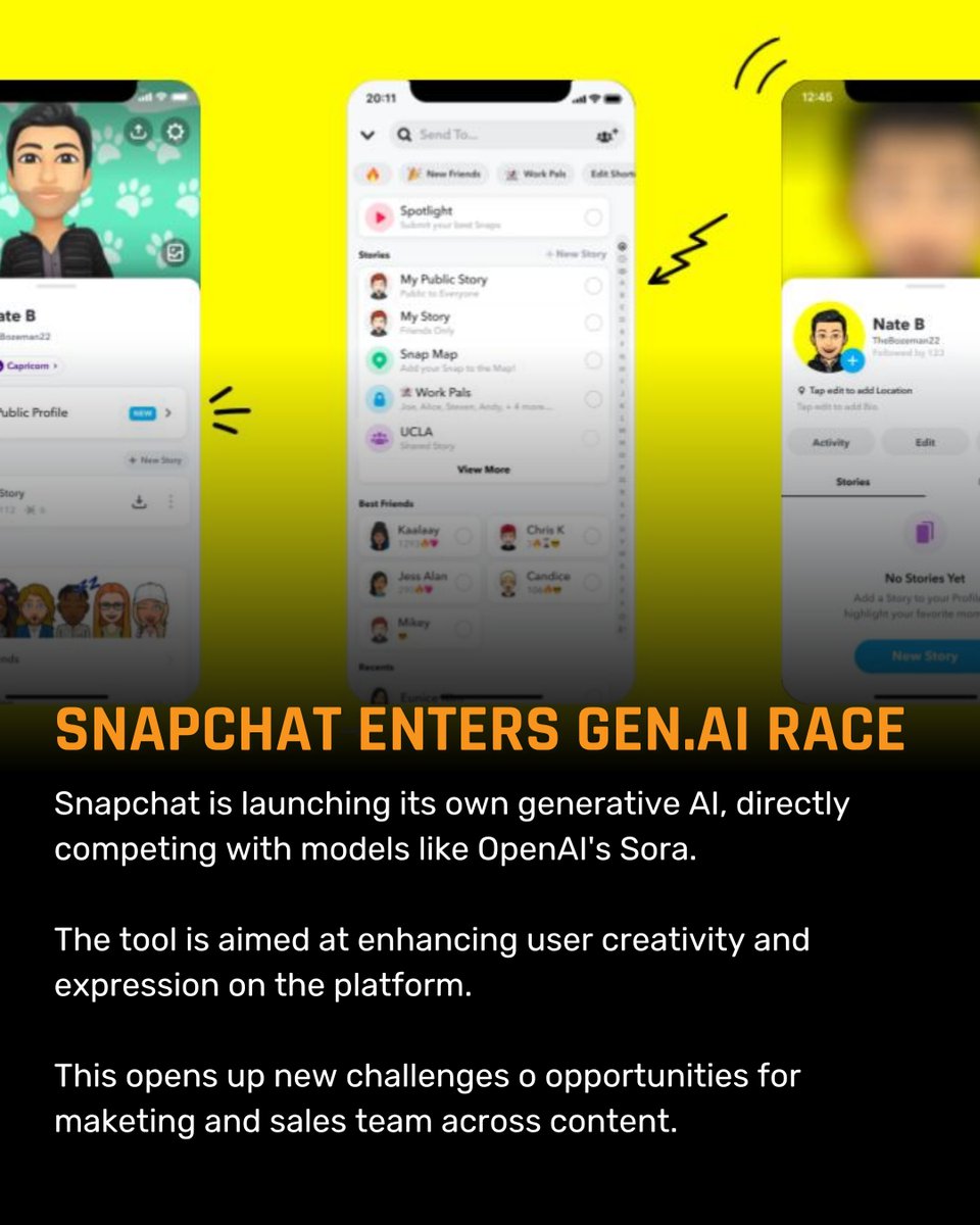 beetechyllc's tweet image. 👻 Snapchat is entering the AI race too.

Their latest update introduces generative filters and smart editing tools for creators, bridging social + GenAI.

Creative automation is becoming mainstream.

#BeeTechy #AI #SocialTech
