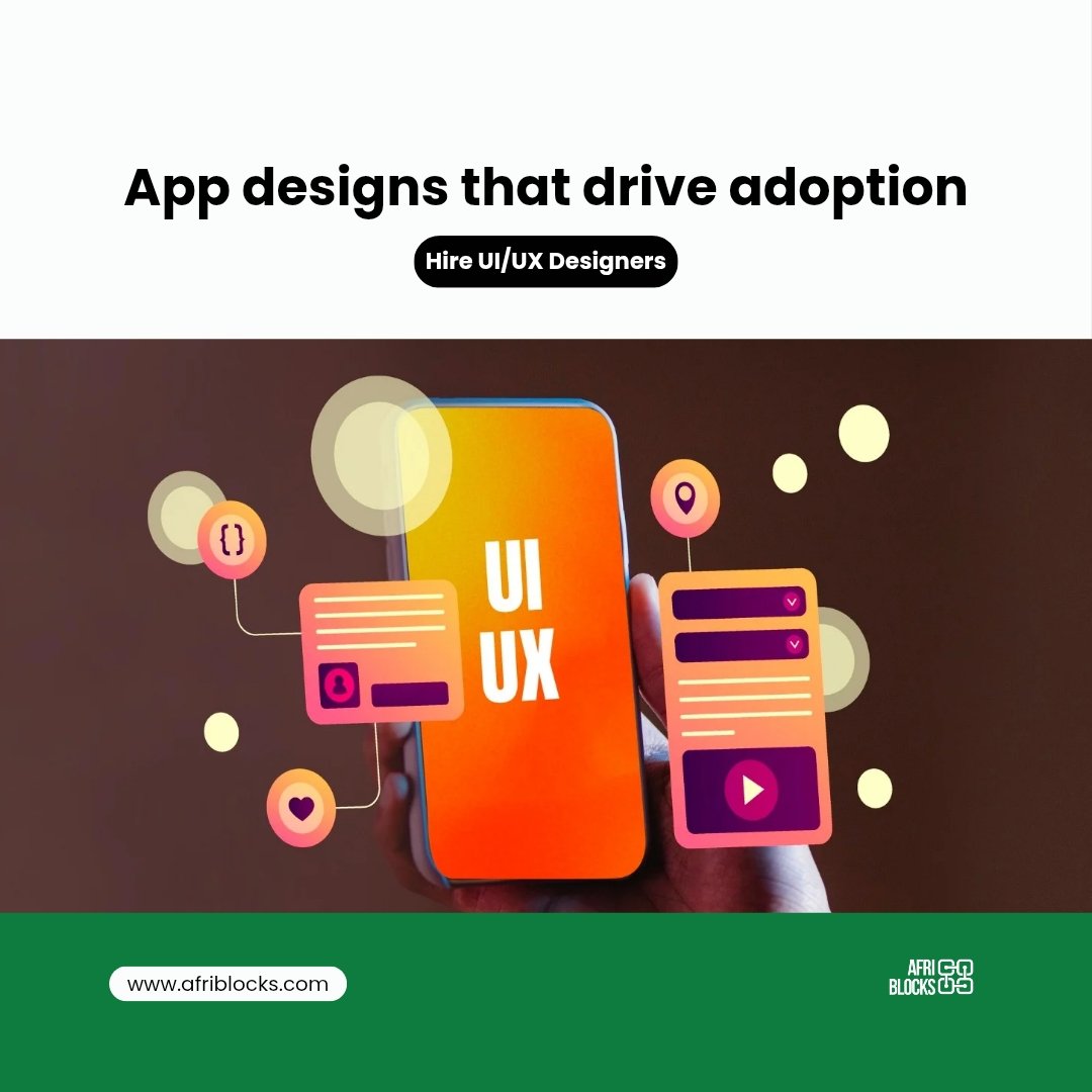 afriblocks's tweet image. Build app designs that users love with AfriBlocks UI/UX designers.
Hire a UI/UX Designer: forms.gle/WM6cJ3xqmzx8SH…
