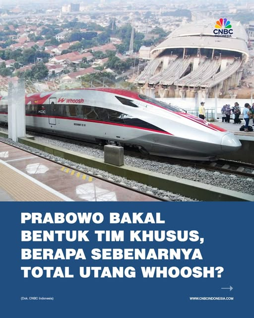 cnbcindonesia
Wacana pembentukan tim khusus untuk mengurus penyelesaian utang Kereta Cepat Jakarta-Bandung alias Whoosh ini diungkapkan Ketua Dewan Ekonomi Nasional (DEN) Luhut Binsar Panjaitan saat ditemui di kawasan JS Luwansa, Jakarta, Kamis (16/10/2025).