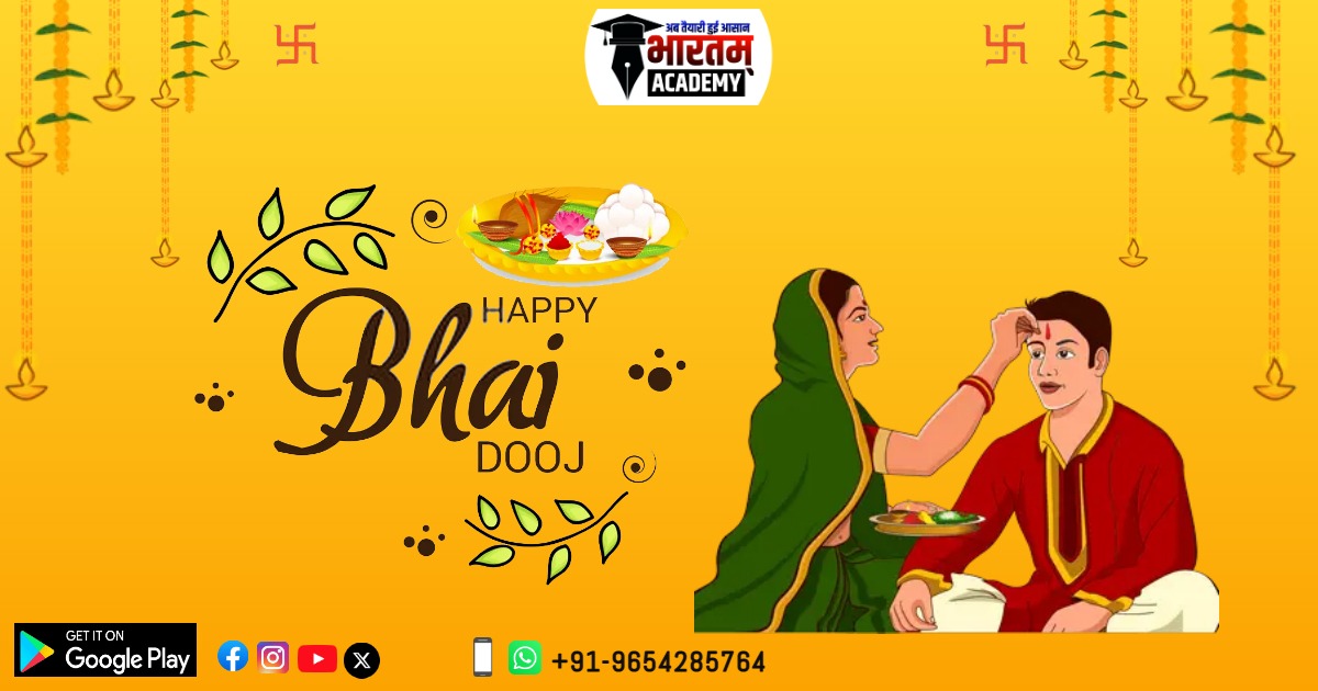 BharatamAcademy's tweet photo. The 5th day of DEEPOTSAV is celebrated as Bhai Dooj, also known as Yama Dwitiya. This day historically belonged from Yama &amp; Yami (Yamuna Ji) and Krishna &amp; Subhadra Ji.

Wishing you a very Happy Bhai Dooj!

#happybhaidooj #bhaidooj #bhaidoojcelebration #BhaiDooj2025 https://t.co/GF77bhBKJX