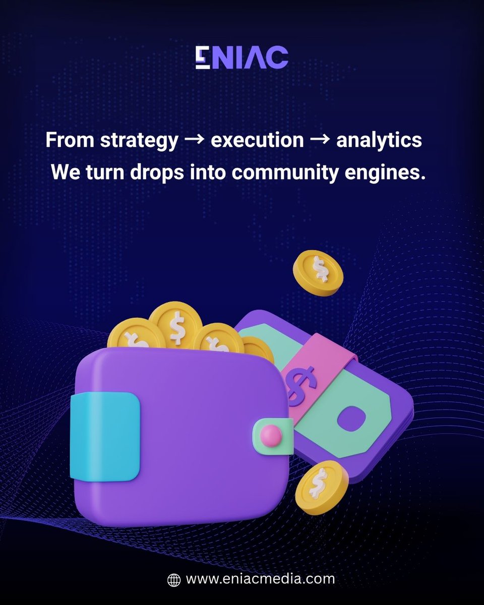 From idea 💡 to impact 💥 — we craft airdrops that build communities, not just numbers.

📊Strategy → Execution → Analytics
Your growth journey starts with ENIAC.

#AirdropMarketing #Web3Growth #ENIACMedia

Airdrop | crypto | web3 | eniac media | crypto market | web3 marketing