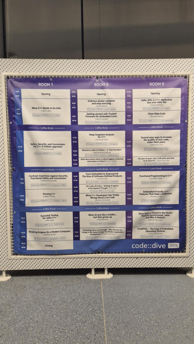 code_dive_pl's tweet image. code::dive 2025 is officially kicking off 🚀
🎥 Don’t miss a single session! Watch our live streams here:
🔸 Room 1: youtube.com/live/MQfld-2ld…
🔸 Room 8: youtube.com/live/w70pLYvL1…
🔸 Room 9: youtube.com/live/dgAuPrK-S…
👉 Don’t miss the agenda: codedive.pl/#agenda