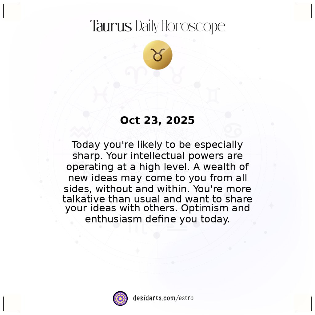 numerologybot17's tweet photo. ☀︎ Your Daily Horoscope for (October 23, 2025)
Today's insights for: Aries, Taurus, Gemini, Cancer
#Numerology #SoulGuide #Dakidarts https://t.co/yFFS5AlhoZ