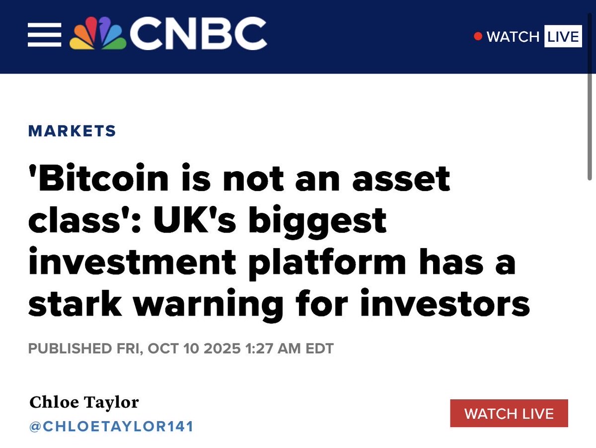 The HL Investment view is that #Bitcoin is not an asset class, and we do  not think cryptocurrency has characteristics that mean it should be  included in portfolios for growth or income.“ - @